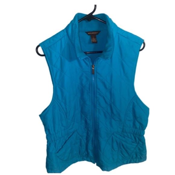 Bit & Bridle Sleeveless Quilted Riding Vest Full Zip Fleece Lined Blue Size L - Picture 8 of 8